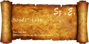 Szoó Erik névjegykártya