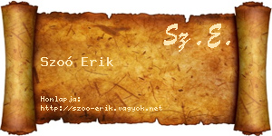 Szoó Erik névjegykártya